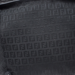 Pre Owned Fendi Black Zucchino Canvas Braided Handle Hobo