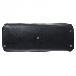 Pre Owned Fendi Black Leather Large Peekaboo Top Handle Bag