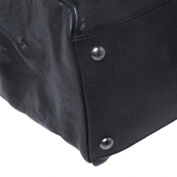 Pre Owned Fendi Black Leather Large Peekaboo Top Handle Bag