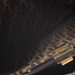 Pre Owned Fendi Black Leather Large Peekaboo Top Handle Bag