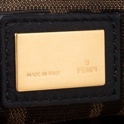 Pre Owned Fendi Black Leather Large Peekaboo Top Handle Bag