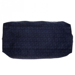 Pre Owned  Fendi Blue Zucchino Canvas and Leather Forever Satchel 