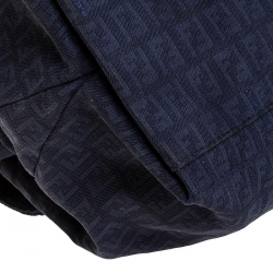 Pre Owned  Fendi Blue Zucchino Canvas and Leather Forever Satchel 