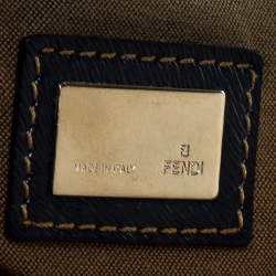 Pre Owned  Fendi Blue Zucchino Canvas and Leather Forever Satchel 