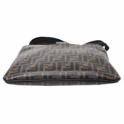 Fendi Tobacco Zucca Coated Canvas Spalmati Messenger Bag