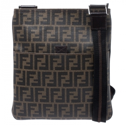 Fendi Zucca Mens Messenger Bag Excellent