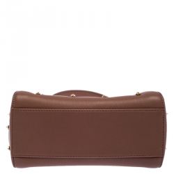 Pre Owned Fendi English Rose Leather Star Crystals Embellished XS Iconic Peekaboo Top Handle Bag