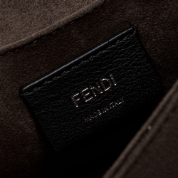 Pre Owned Fendi Grey Leather Kan I Top Handle Shoulder Bag