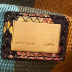 Pre Owned Fendi Multicolor Python Large Peekaboo Top Handle Bag