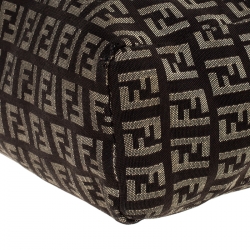 Pre Owned Fendi Brown Zucchino Canvas Small Vintage Satchel
