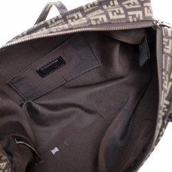 Pre Owned Fendi Brown Zucchino Canvas Small Vintage Satchel