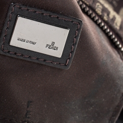 Pre Owned Fendi Brown Zucchino Canvas Small Vintage Satchel