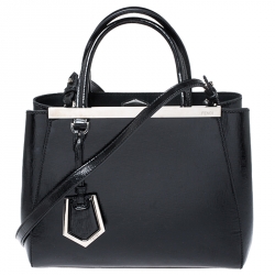 Pre Owned Fendi Black Leather Mini 2Jours Tote