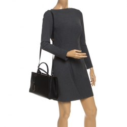 Pre Owned Fendi Black Leather Mini 2jours Tote