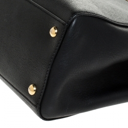 Pre Owned Fendi Black Leather Mini 2jours Tote