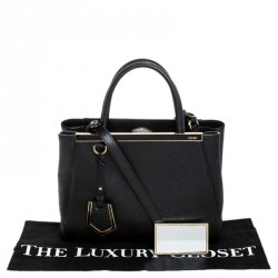 Pre Owned Fendi Black Leather Mini 2jours Tote