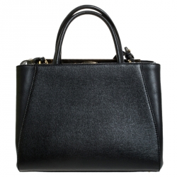 Pre Owned Fendi Black Leather Mini 2jours Tote
