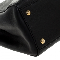 Pre Owned Fendi Black Leather Mini 2jours Tote