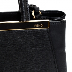 Pre Owned Fendi Black Leather Mini 2jours Tote