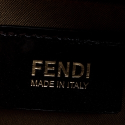 Pre Owned Fendi Tobacco Zucca Red Lining Canvas Medium Forever Bauletto Boston Bag