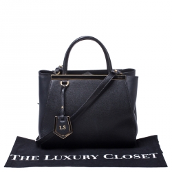 Pre Owned Fendi Black Leather Mini 2Jours Tote