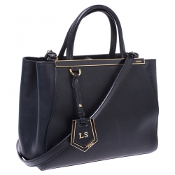 Pre Owned Fendi Black Leather Mini 2Jours Tote