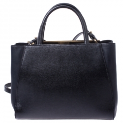 Pre Owned Fendi Black Leather Mini 2Jours Tote