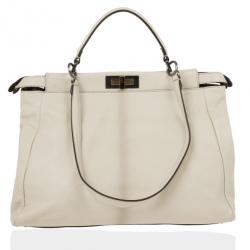 Pre Owned  Fendi Python Lined Peekaboo Large Satchel