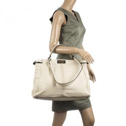 Pre Owned  Fendi Python Lined Peekaboo Large Satchel