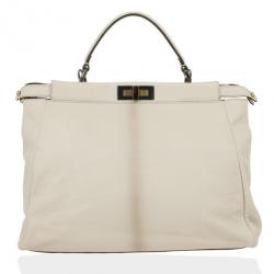 Pre Owned  Fendi Python Lined Peekaboo Large Satchel