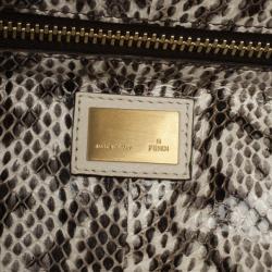 Pre Owned  Fendi Python Lined Peekaboo Large Satchel