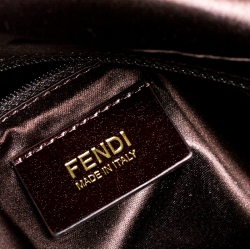 Pre Owned Fendi Metallic Brown Leather Mama Forever Large Flap Shoulder Bag