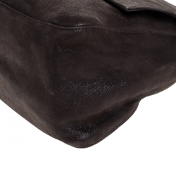 Pre Owned Fendi Metallic Brown Leather Mama Forever Large Flap Shoulder Bag