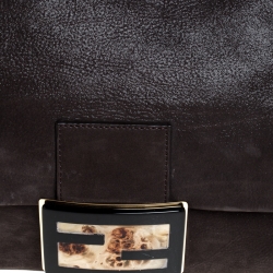 Pre Owned Fendi Metallic Brown Leather Mama Forever Large Flap Shoulder Bag