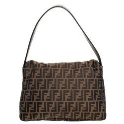 Pre Owned Fendi Tobacco Zucca Canvas Big Mama Forever Shoulder Bag