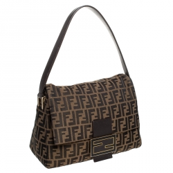 Pre Owned Fendi Tobacco Zucca Canvas Big Mama Forever Shoulder Bag