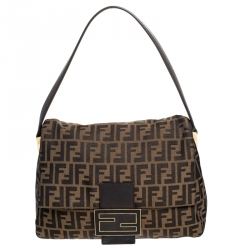 Pre Owned Fendi Tobacco Zucca Canvas Big Mama Forever Shoulder Bag