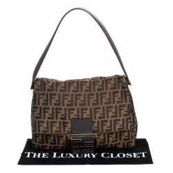 Pre Owned Fendi Tobacco Zucca Canvas Big Mama Forever Shoulder Bag