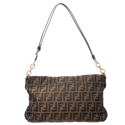 Pre Owned Fendi Tobacco Zucca Canvas Mia Shoulder Bag