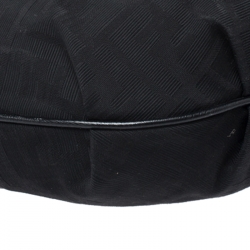 Pre Owned Fendi Black Zucca Canvas and Leather Chef Chain Link Hobo