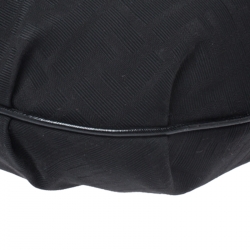 Pre Owned Fendi Black Zucca Canvas and Leather Chef Chain Link Hobo