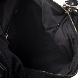 Pre Owned Fendi Black Zucca Canvas and Leather Chef Chain Link Hobo