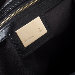 Pre Owned Fendi Black Zucca Canvas and Leather Chef Chain Link Hobo