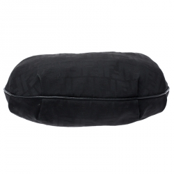 Pre Owned Fendi Black Zucca Canvas and Leather Chef Chain Link Hobo