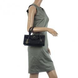 Pre Owned Fendi Black Zucchino Small Satchel