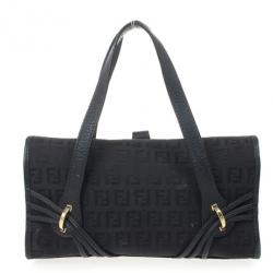 Pre Owned Fendi Black Zucchino Small Satchel