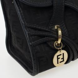 Pre Owned Fendi Black Zucchino Small Satchel