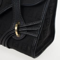 Pre Owned Fendi Black Zucchino Small Satchel