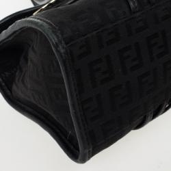 Pre Owned Fendi Black Zucchino Small Satchel