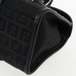 Pre Owned Fendi Black Zucchino Small Satchel